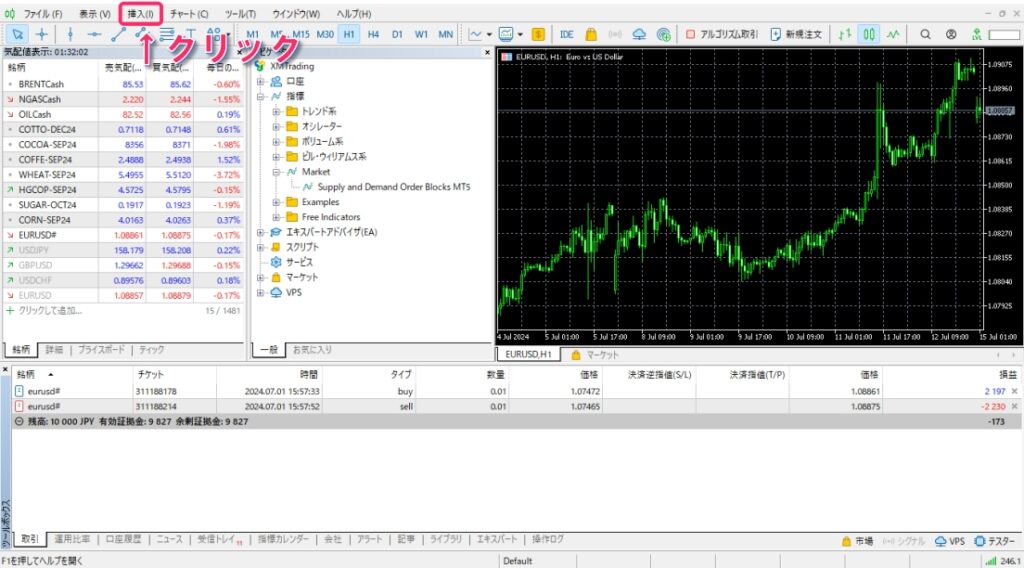 MT5チャート画面