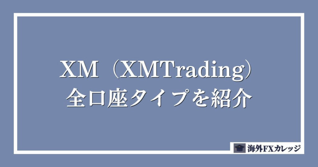 XM（XMTrading）の全口座タイプを紹介