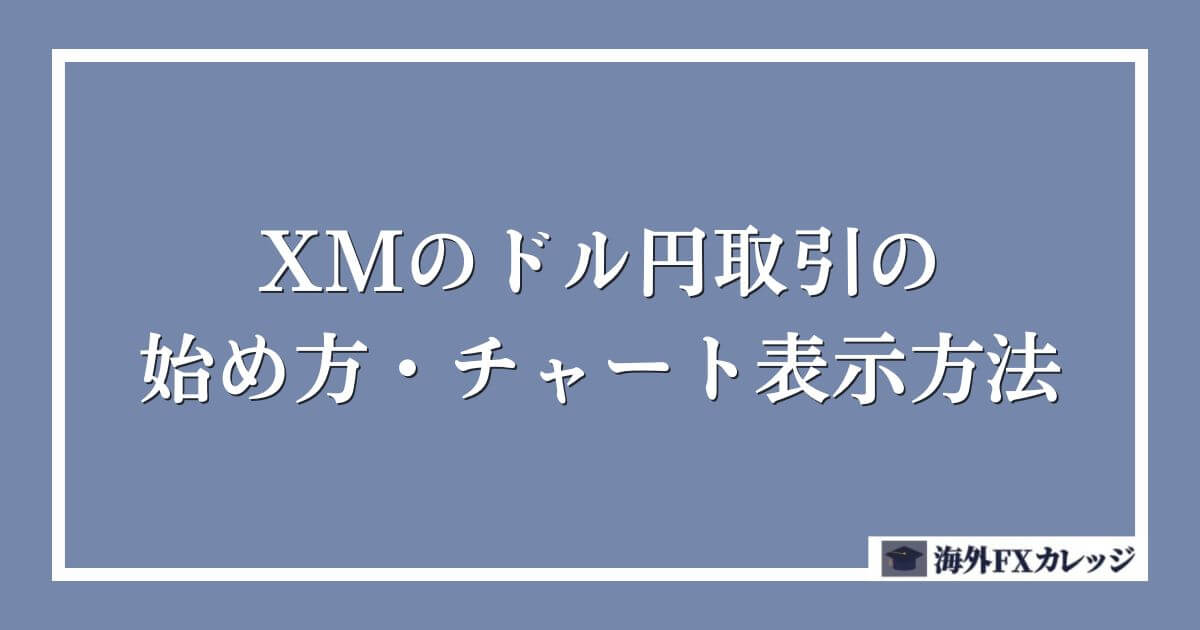 XMのドル円取引の始め方・チャート表示方法