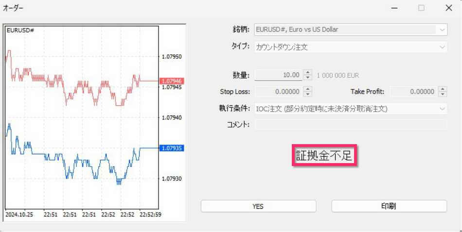 証拠金不足