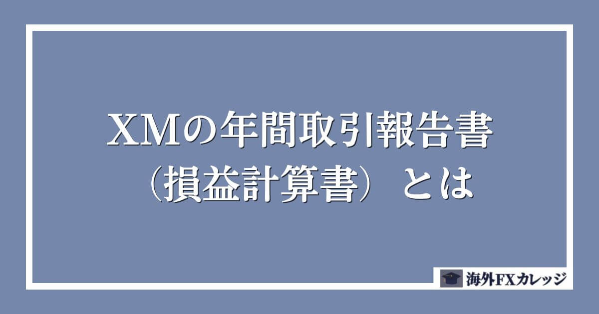 XMの年間取引報告書（損益計算書）とは