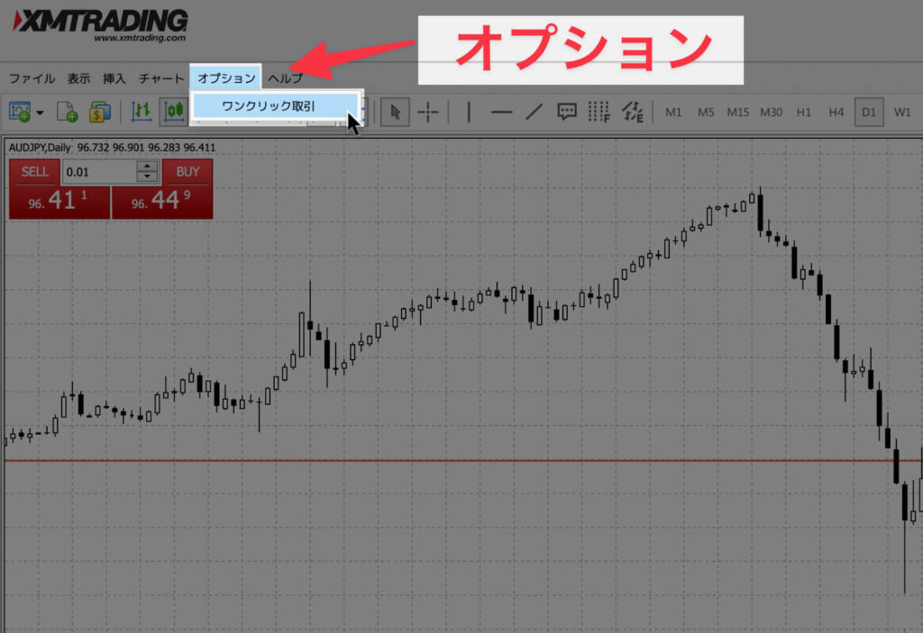 チャート画面：オプション