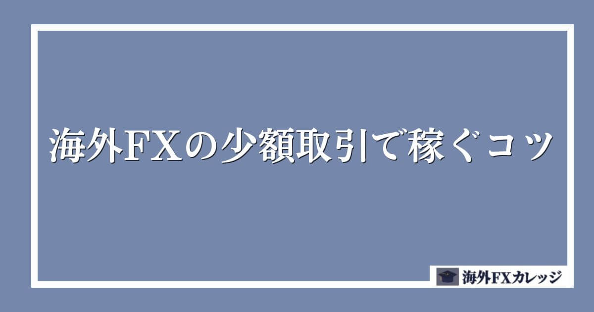 海外FXの少額取引で稼ぐコツ