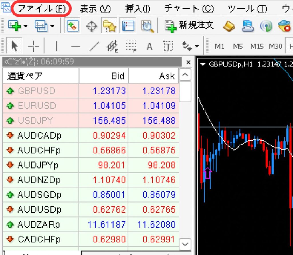 MT4を起動しデモ口座の申請を行う