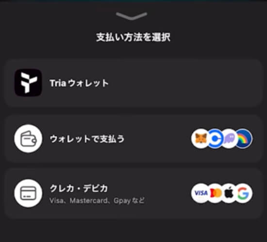 料金の選択画面