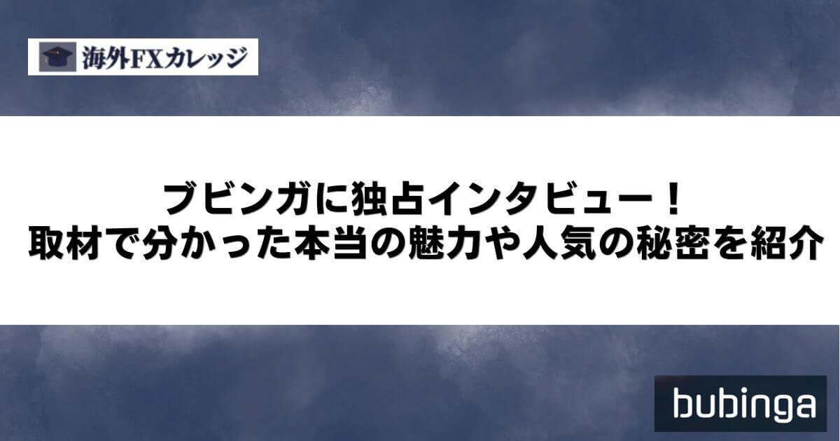 ブビンガに独占インタビュー！取材で分かった本当の魅力や人気の秘密を紹介
